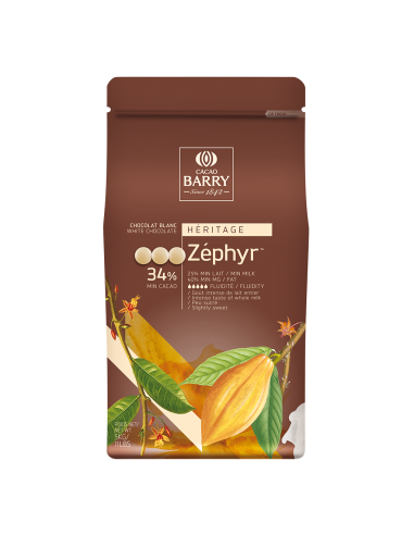 Chocolat de couverture blanc Zéphyr 34% pistoles - 5kg 50-70% off 