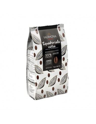 Chocolat de couverture noir Equatoriale 55% fèves - 3kg brillant des détails fins