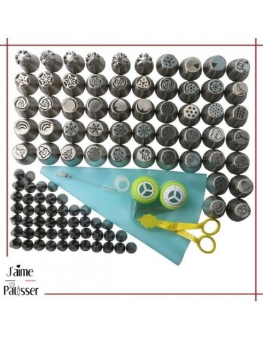 Poche à douille Silicone - Assortiment 109 pièces en linge