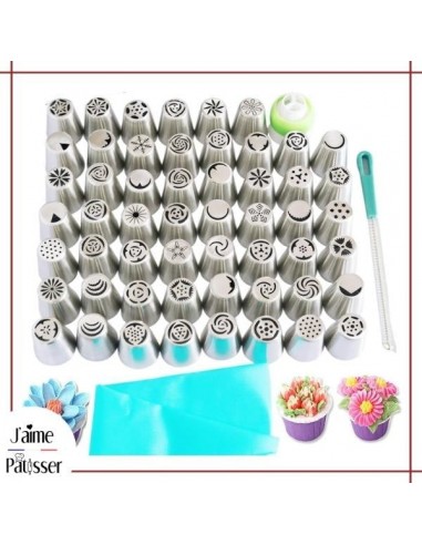 Poche a douille Silicone - Assortiment 57 pièces Véritable concentré