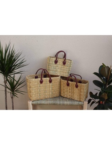 Panier en Osier Souple - 3 tailles - Petit sac & Grand cabas XXL - Pour courses, marchés, plage ... roseau jonc de la marque