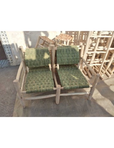 BANQUETTE FAUTEUIL DOUBLE en Bois et Palmier - 100% Fait Main - Original & Confortable ! Vous souhaitez 