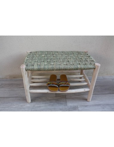 BANC RANGE CHAUSSURES - Banquette tressée 1 ou 2 places - 70cm ou 80cm - Décoration Bohème vous aussi creer 