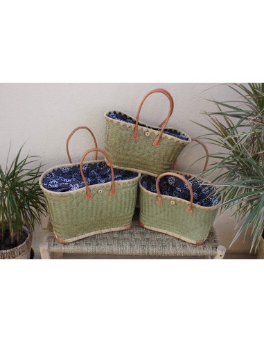 Panier avec tissu WAX africain moderne - Sac paille 3 TAILLES - cabas de marchés, courses, plage... vente chaude votre 