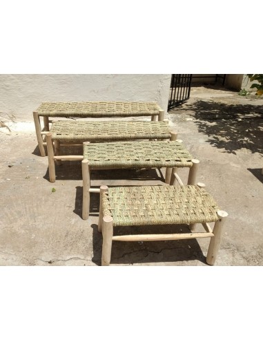 GRAND BANC en BOIS - Banquette de 70cm à 1.60 mètres de long - Artisanat Marocain - Déco Bohème Naturelle de technologie