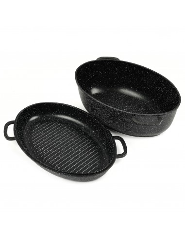 Cocotte ovale 38cm + couvercle plat - TOUS FEUX + Four - Anti adhésif 50-70% off 