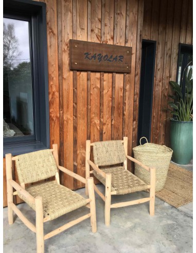 SUPERBE FAUTEUIL en Bois et Corde de Palmier - FAIT MAIN - Déco & Confort Voir les baskets